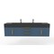 Castello Usa Nile 72" Wall Mounted Blue Vanity With Black Top And Gold Handles CB-MC-72BLU-GLD-2053-BL - alternate 1